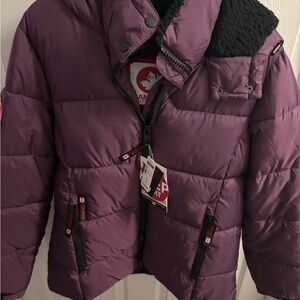 NEW (w tags) Canada Weather Gear  Purple Puffer Jacket with Black Details